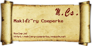 Makláry Cseperke névjegykártya